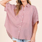 Oversized Short Sleeve Button Down Shirt