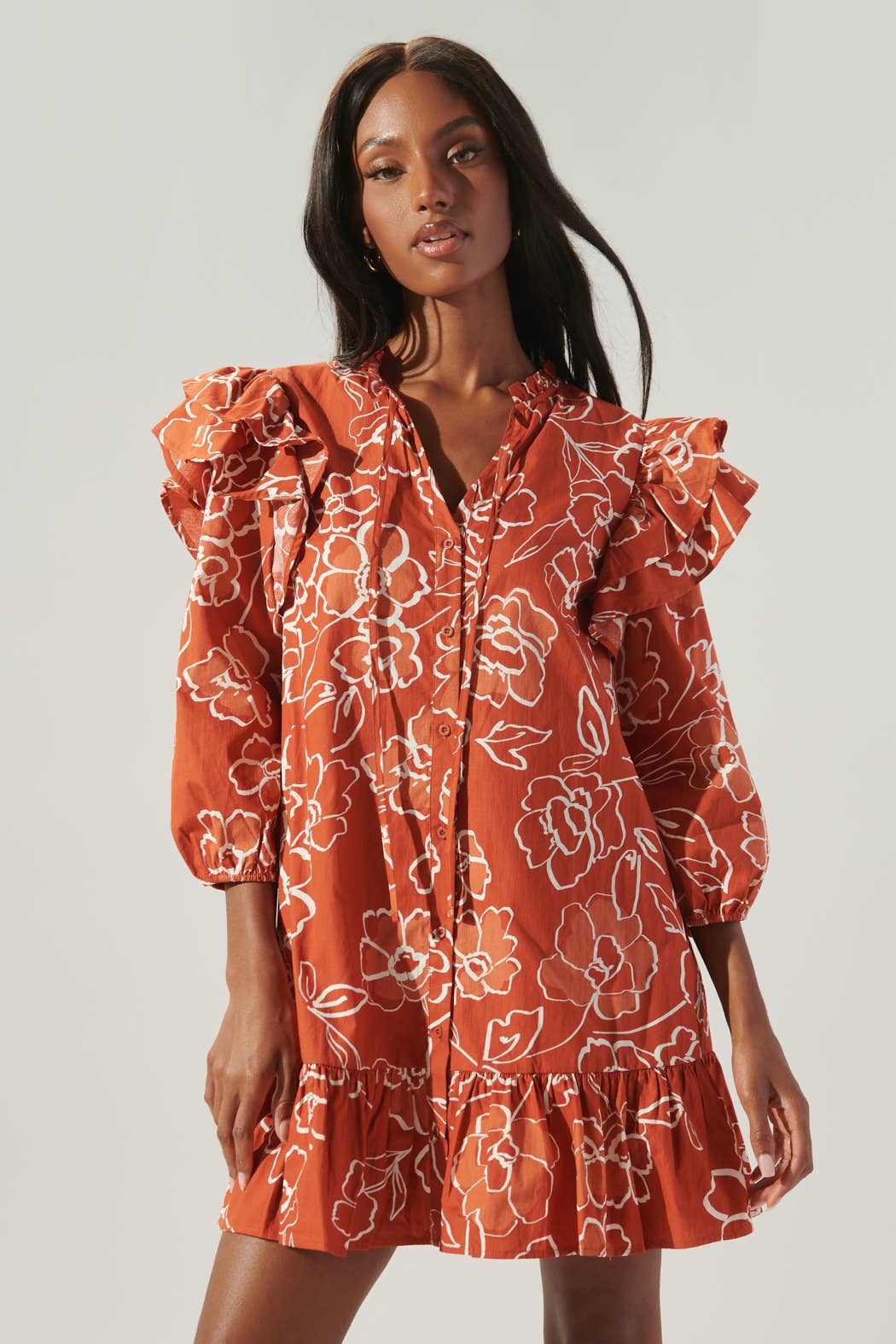 Sammy Marmalade Ruffle Drop Waist Dress