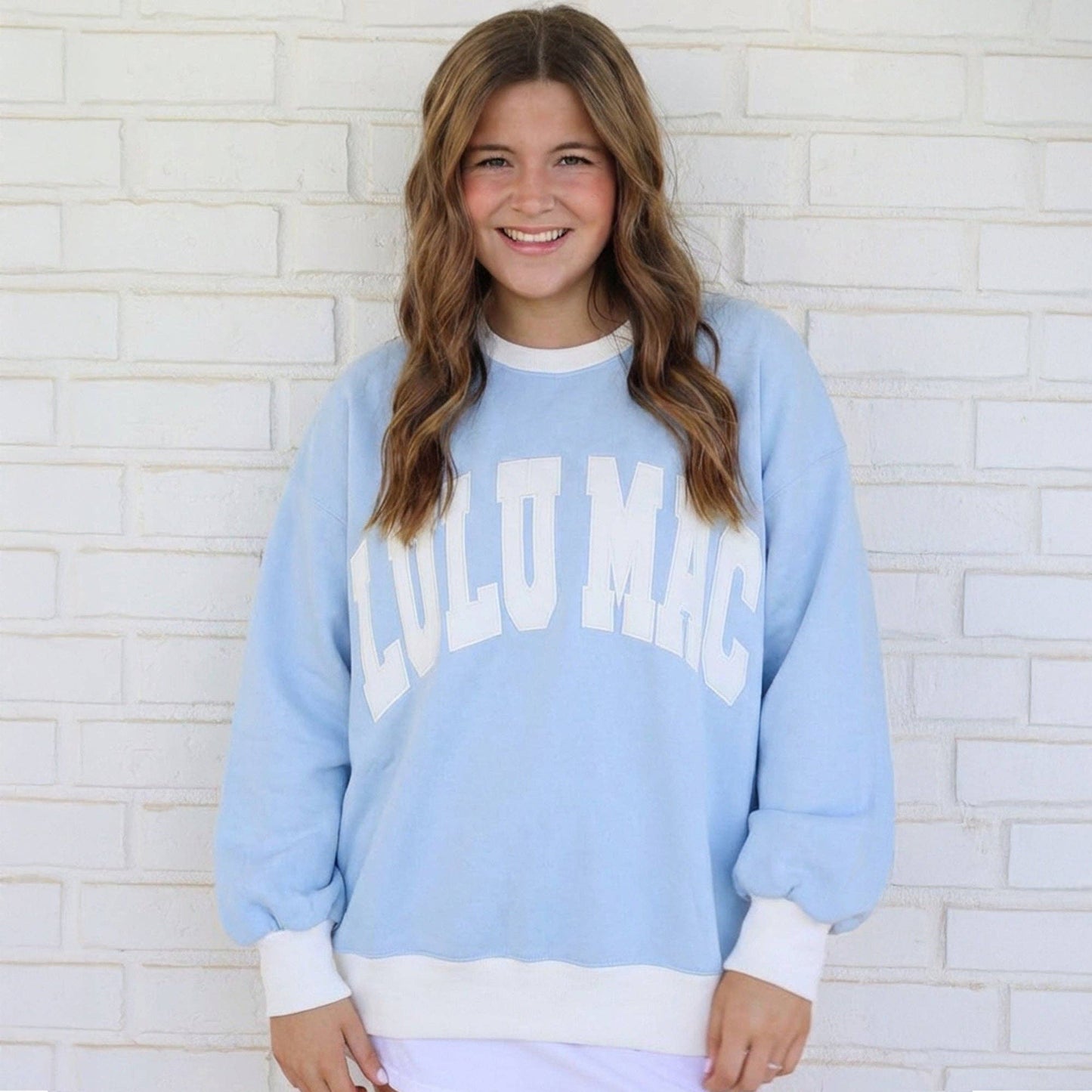 Lulu Mac Sweatshirt Lt Blue/White