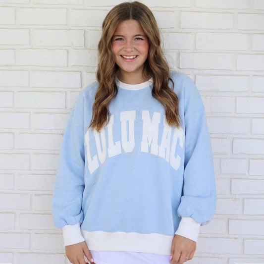 Lulu Mac Sweatshirt Lt Blue/White