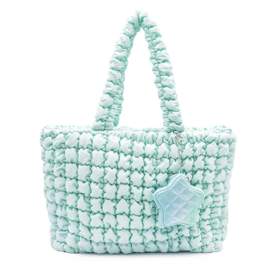 Quilted Scrunchies Large Tote Bag with Star Coin Purse