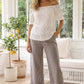 Gingham Ruffled  Cropped Pants