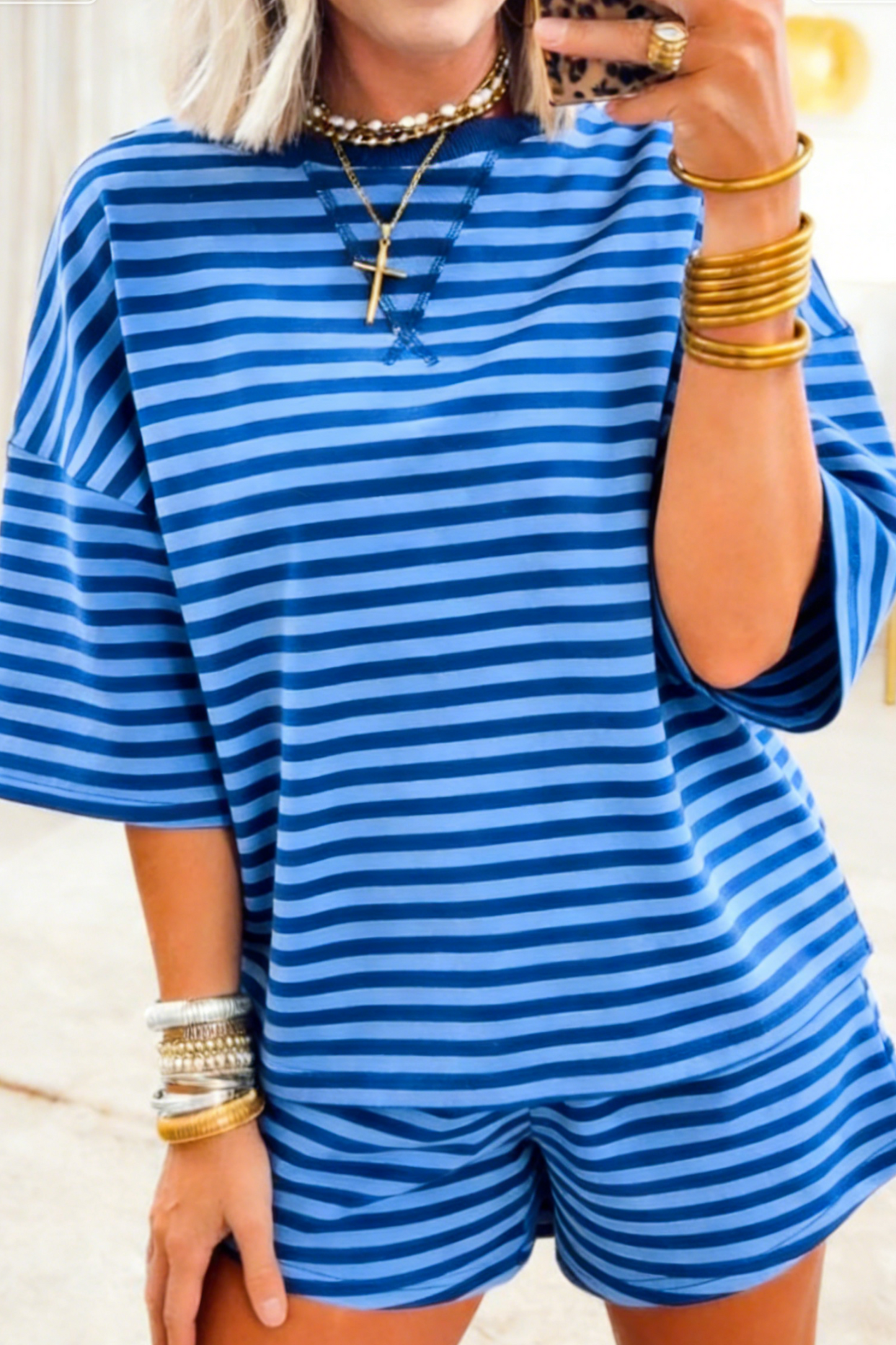 LDC Stripe Matching Shorts Set