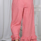 Gingham Ruffled  Cropped Pants