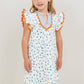 Floral Embroidered Striped Dress
