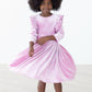 Carnation Pink Velvet Twirl Dress