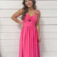 Pink Bow Strap Dress