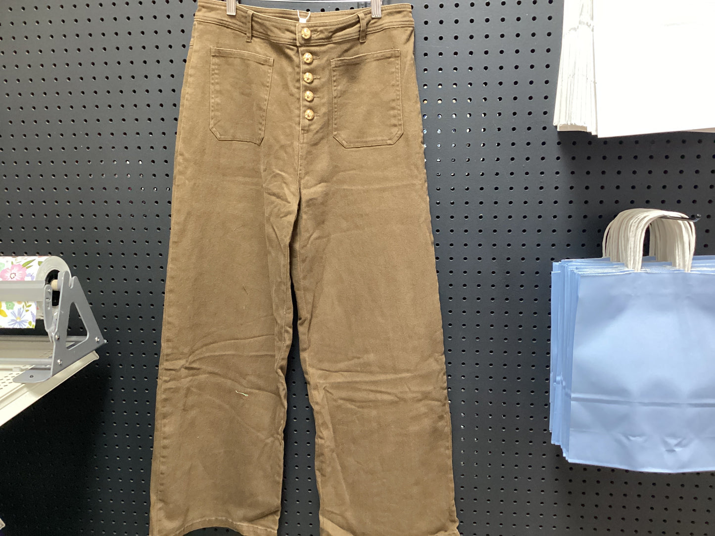 Gold Button wide leg pants