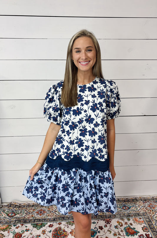 Blue Floral Dress