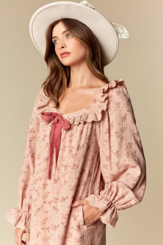 Floral Babydoll Mini Dress