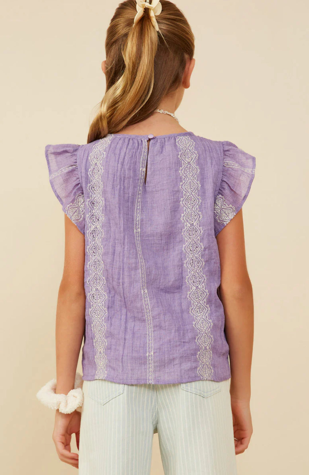 Hayden Girl Lavender Ruffle Top