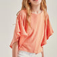 Girls Ruffled Top Coral