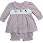 Three Sisters Santa Smocked Bloomer Set