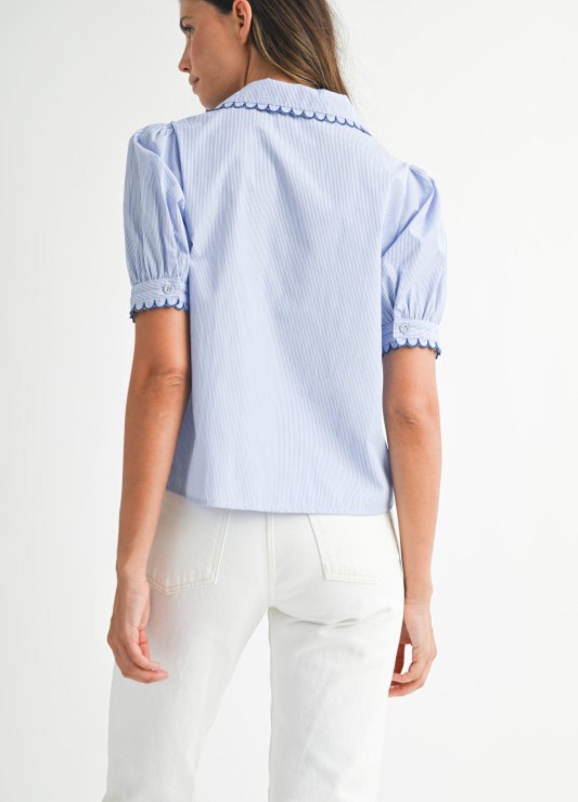 Striped Scalloped Top
