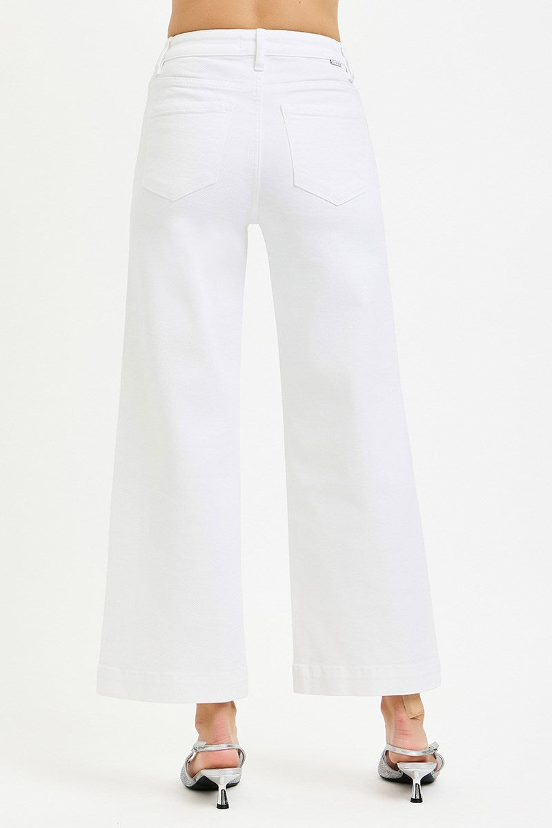 Risen White Crop Jeans