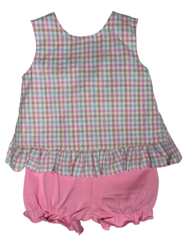 Three Sisters Spring Plaid Bloomer Set