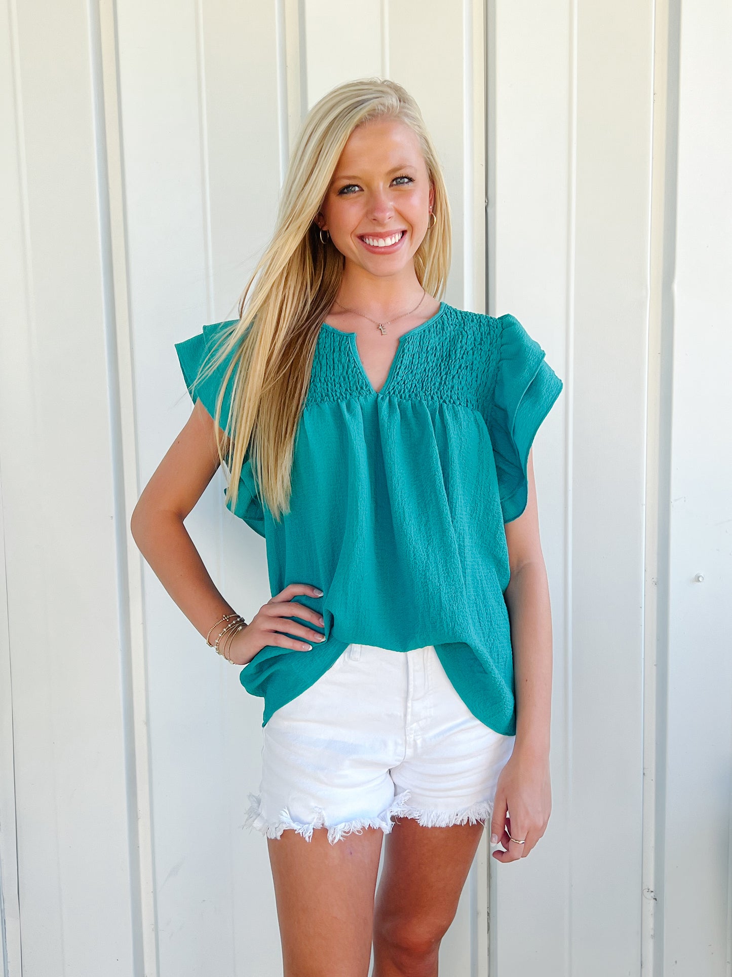 Jade Ruffle Top