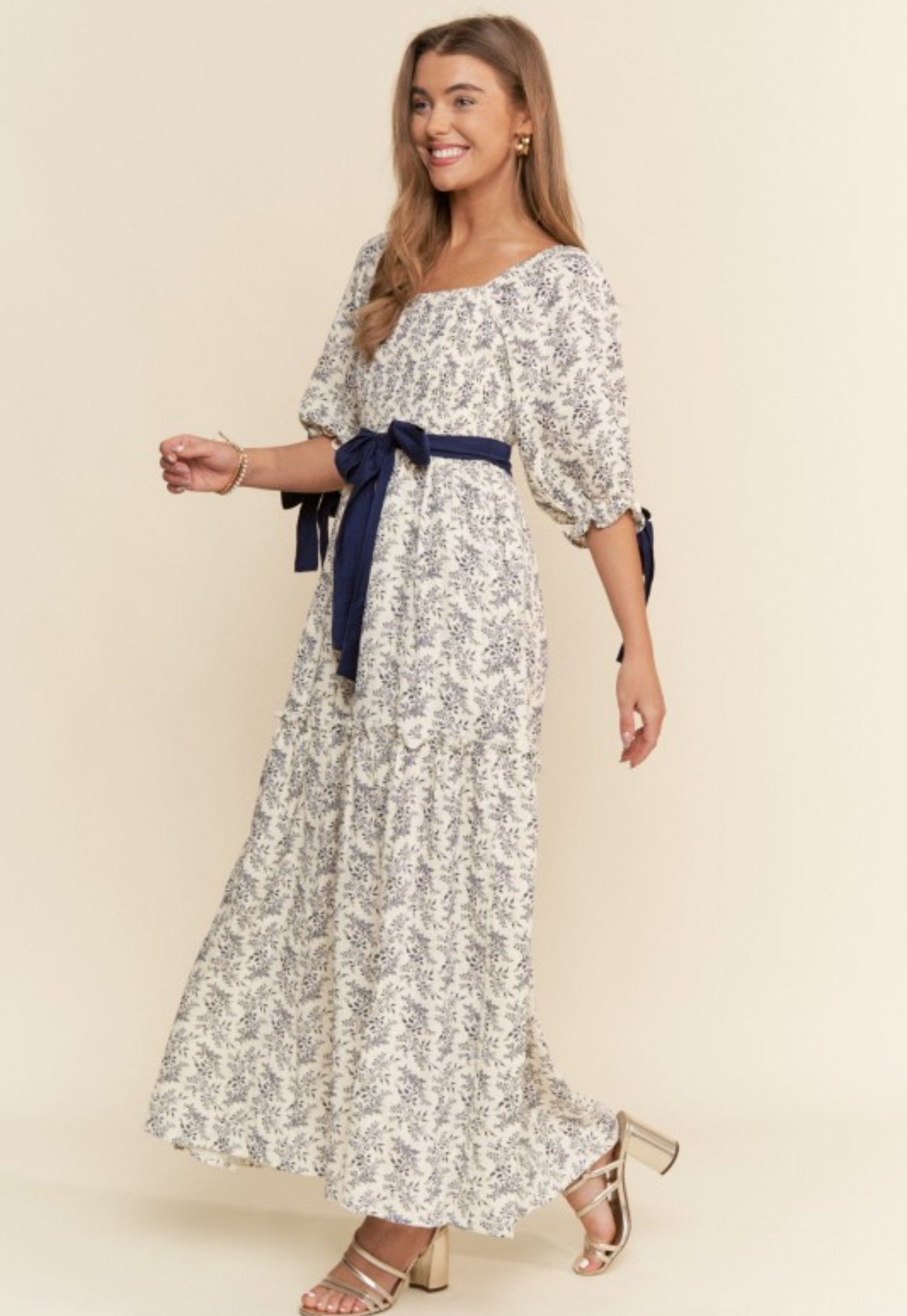 Navy Floral Dress