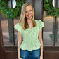 Smocked Lime Blouse