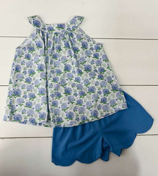 Three Sisters Hydrangea Shorts Set