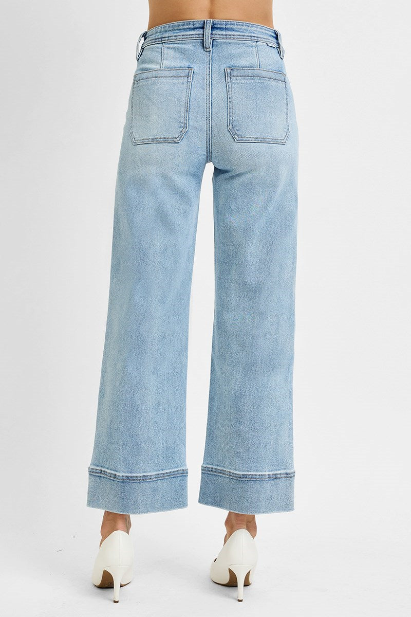 Risen Wide Cropped Jeans