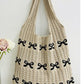 Ribbon Bow Crochet Tote