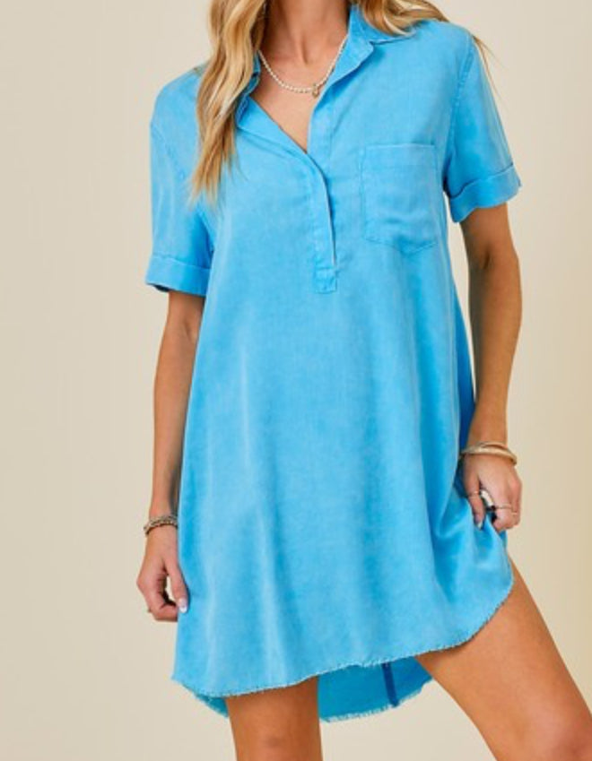 Layla Washed Light Denim Dress