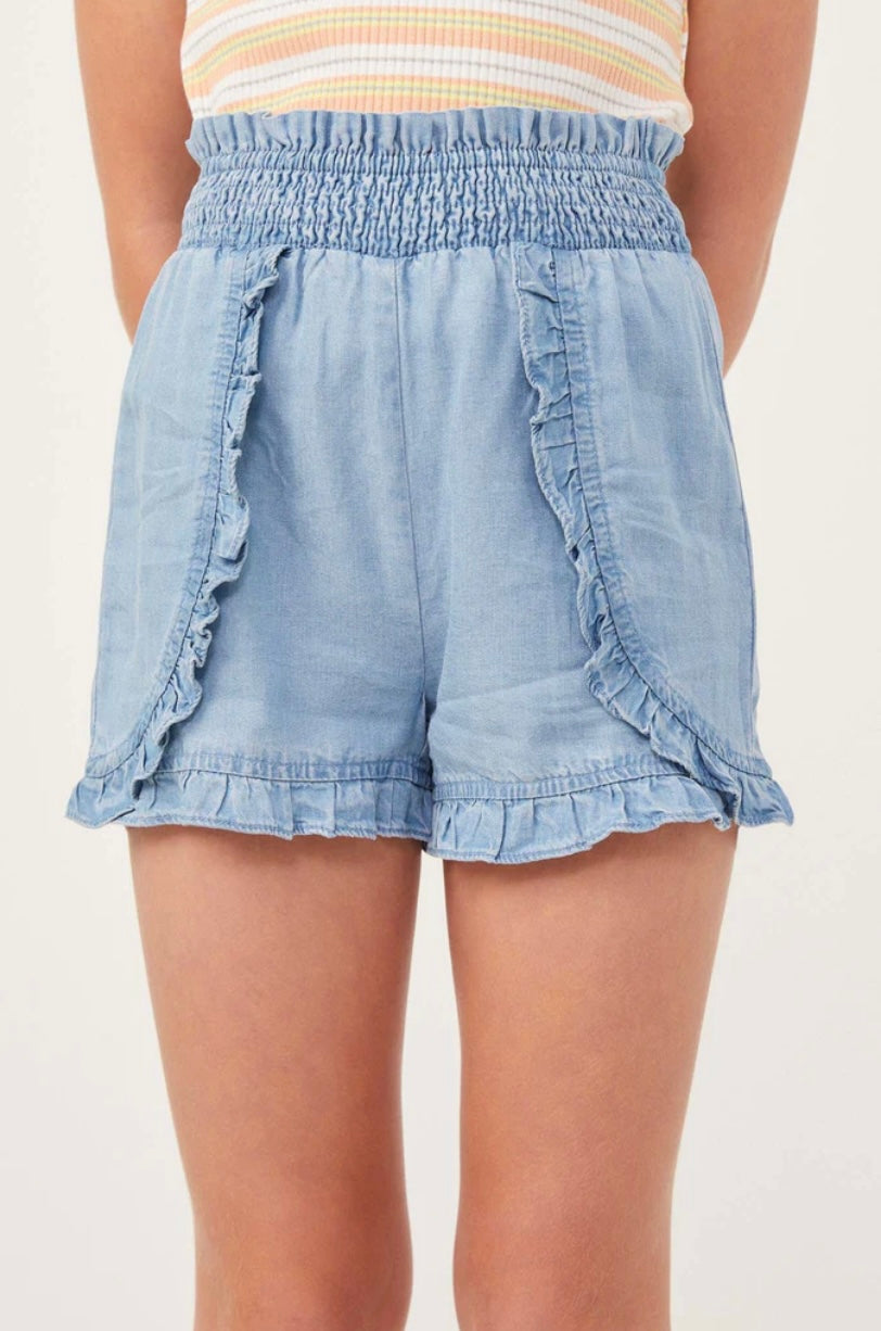 Girls Light Denim Shorts