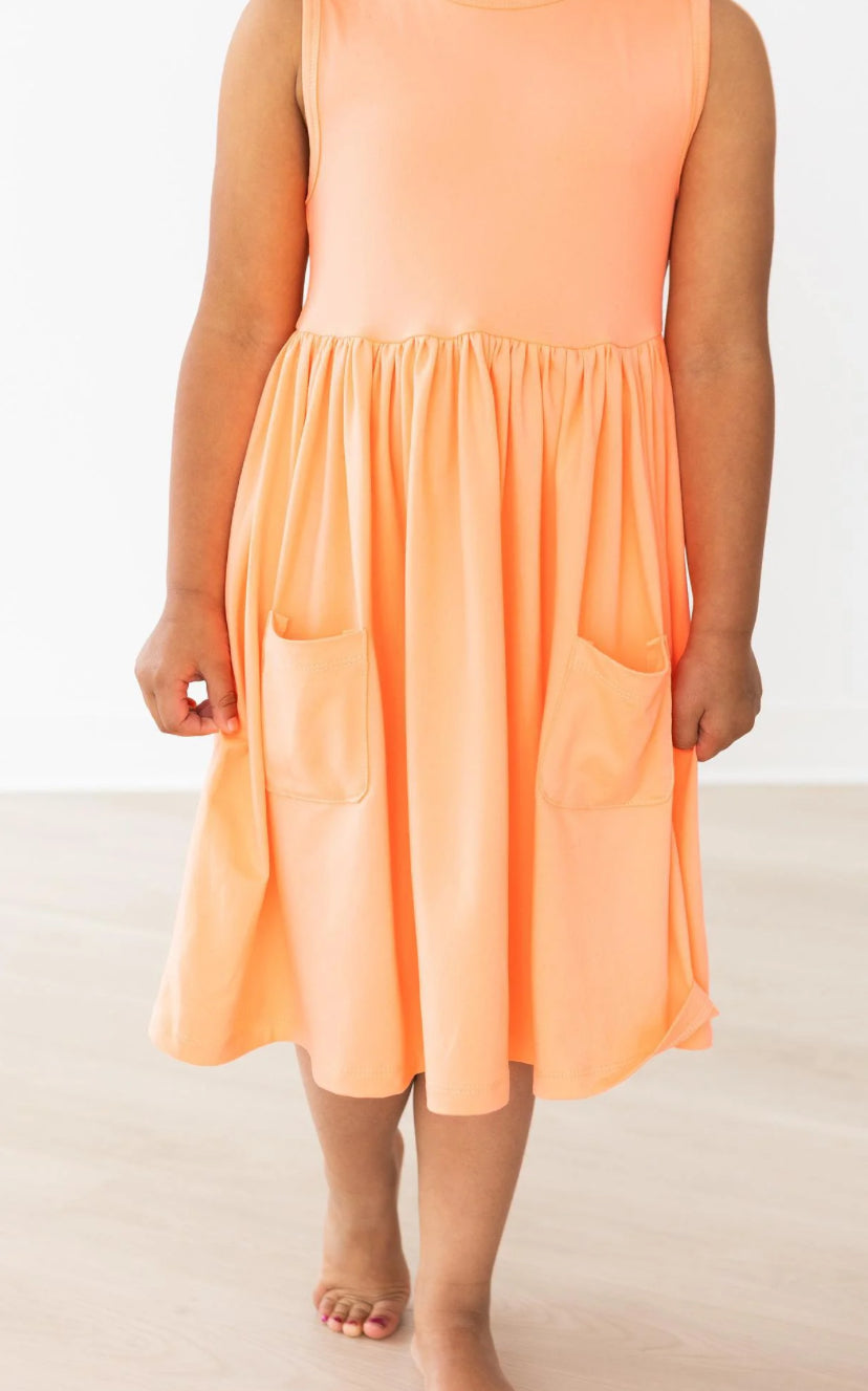 MR Neon Coral Tank Twirl Dress