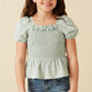 Hayden Girl Ruffle Detail Smocked Top