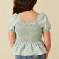 Hayden Girl Ruffle Detail Smocked Top