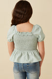 Hayden Girl Ruffle Detail Smocked Top