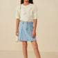 Hayden Girl Box Pleated Denim Skirt