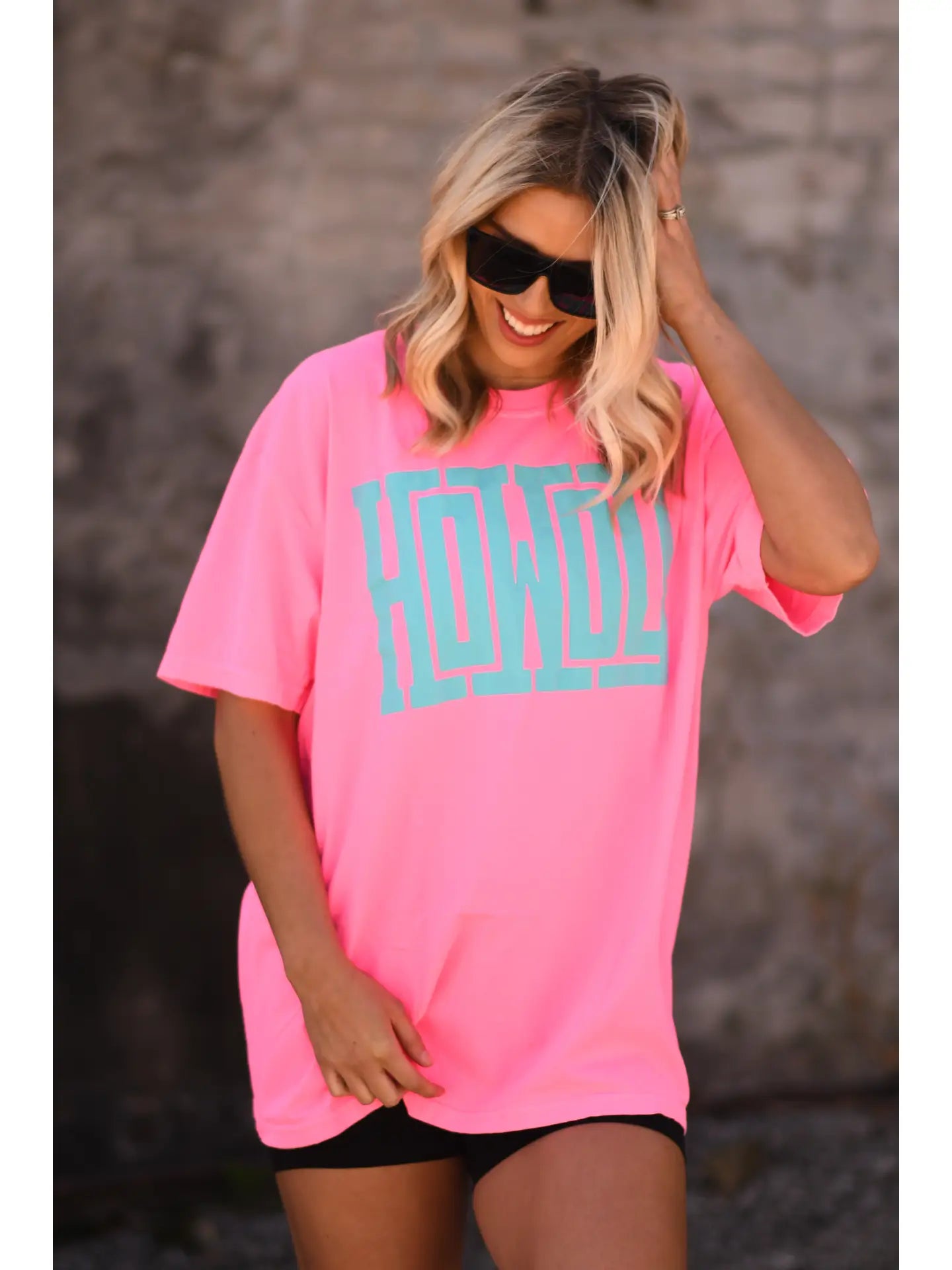 Howdy Tee Shirt Neon Pink