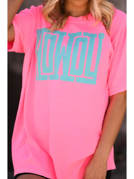 Howdy Tee Shirt Neon Pink