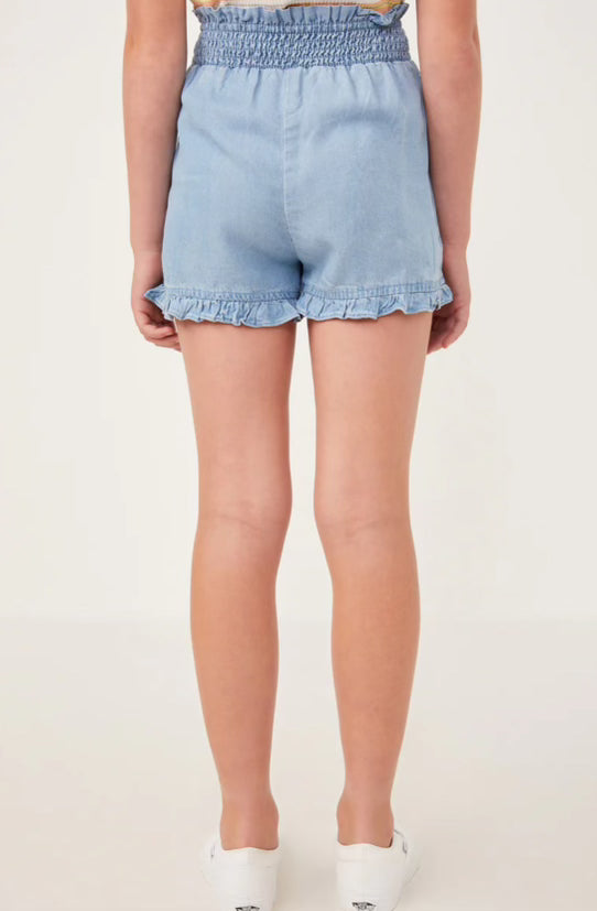 Girls Light Denim Shorts