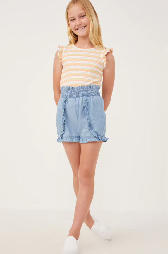 Girls Light Denim Shorts