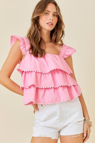 Maggie Tiered Poplin Top