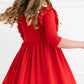 MR Red 3/4 Ruffle Twirl Dress