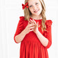 MR Red 3/4 Ruffle Twirl Dress