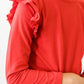 MR Red L/S Ruffle Tee