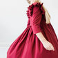 MR Burgundy Ruffle Twirl Dress