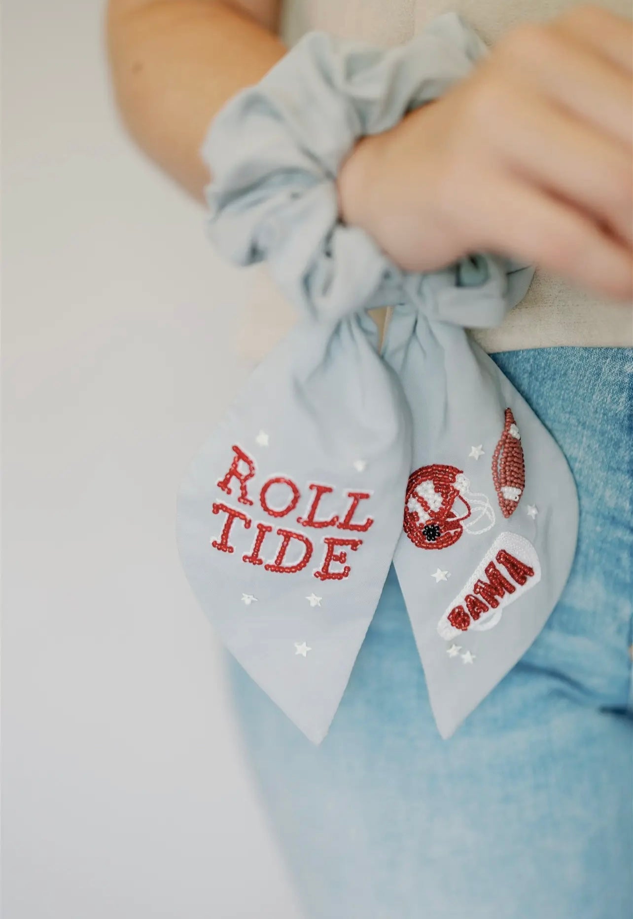 University of Alabama Beaded Scrunchie