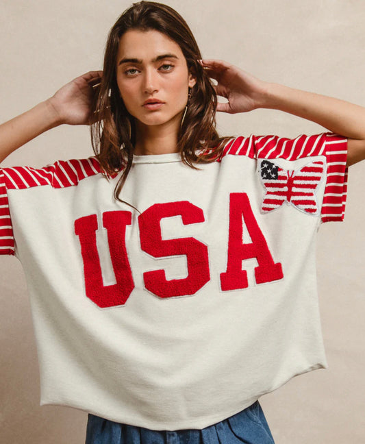 SS USA Patch Top
