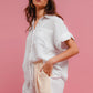 SS Frayed Color Block Shorts Set