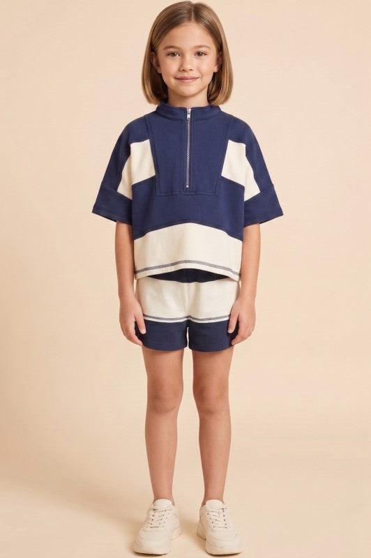 Girls Navy Block Set