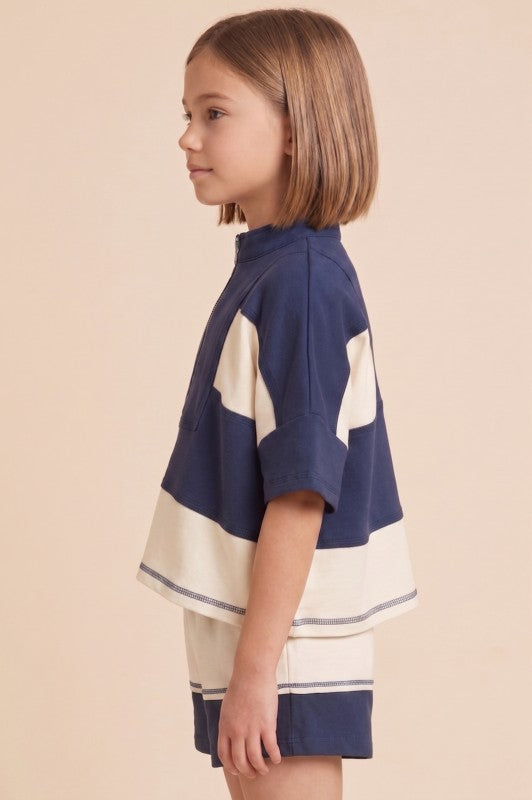 Girls Navy Block Set