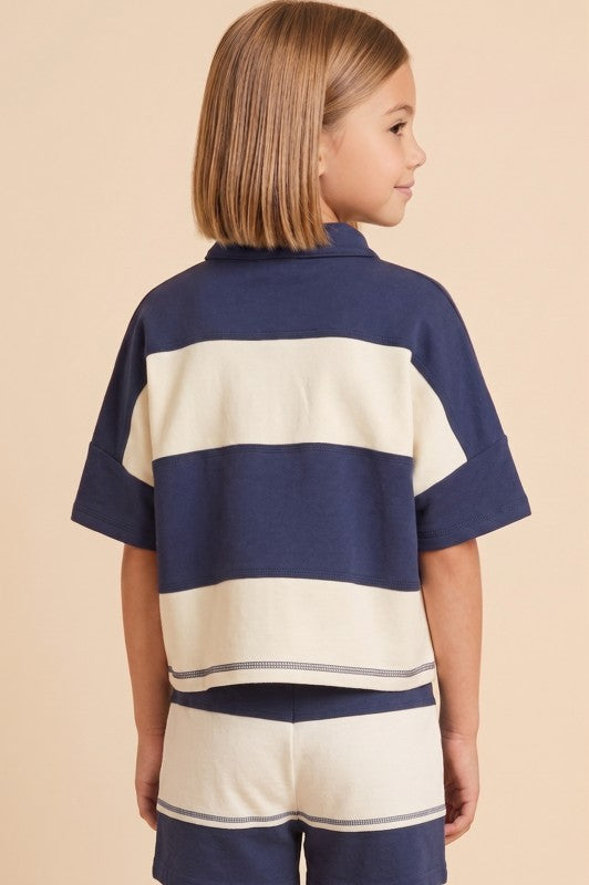 Girls Navy Block Set