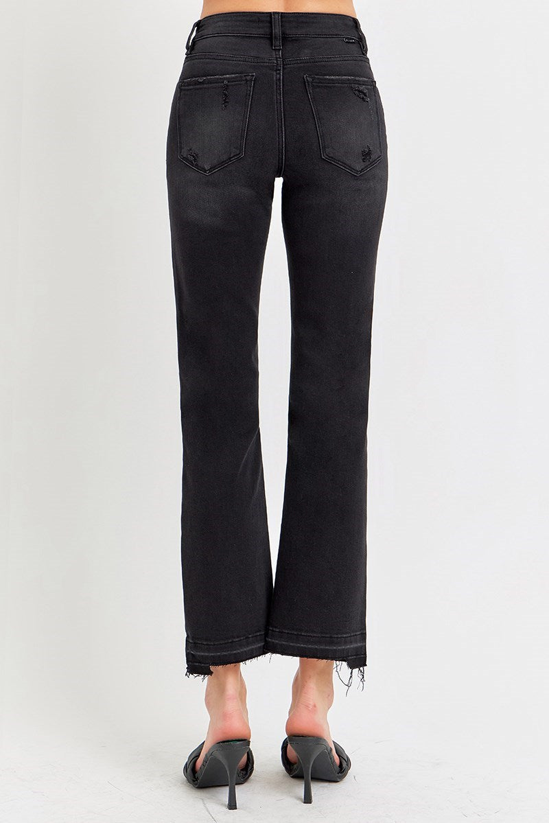 Risen Black Ankle Straight Jeans