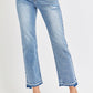 Risen Uneven Hem Jeans